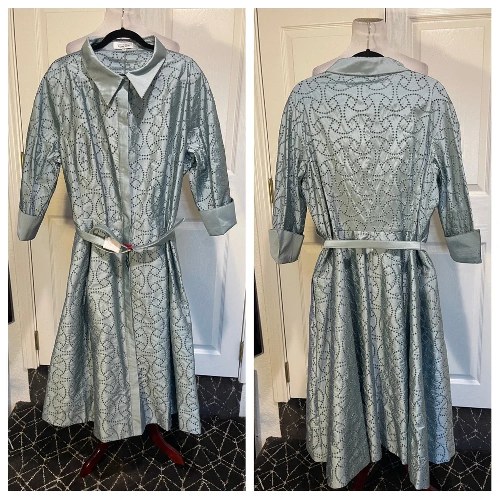 New! Taffeta Shirt Dress by Teri Jon by Rickie
Freeman - Picture 4 of 10